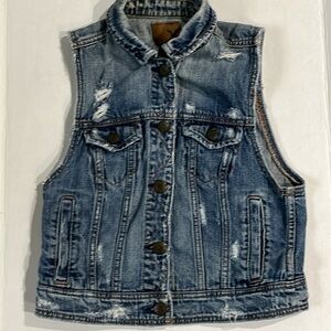 American eagle sleeveless denim vest